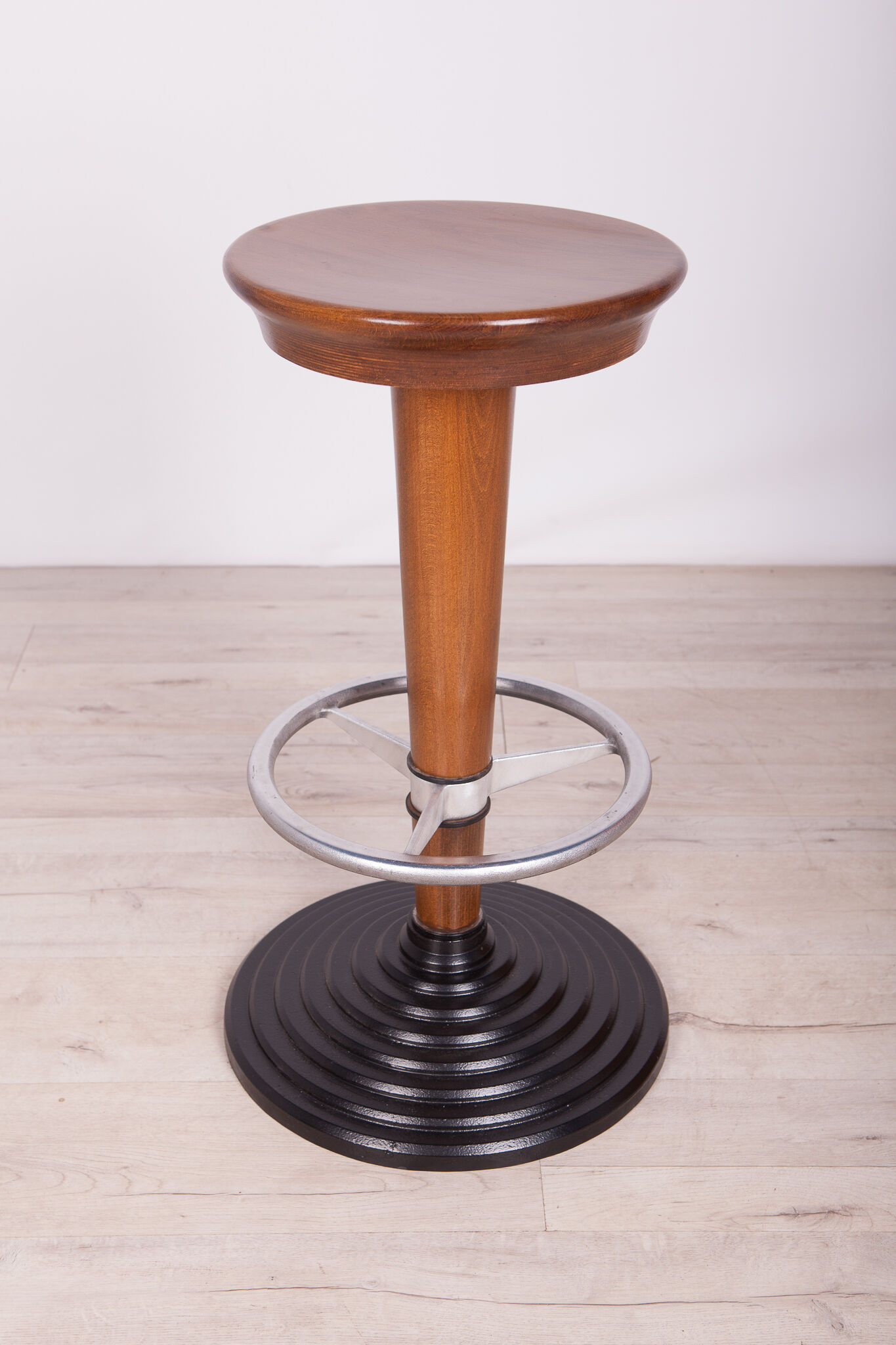 Set of 4 mid-century bar stools, 1950s