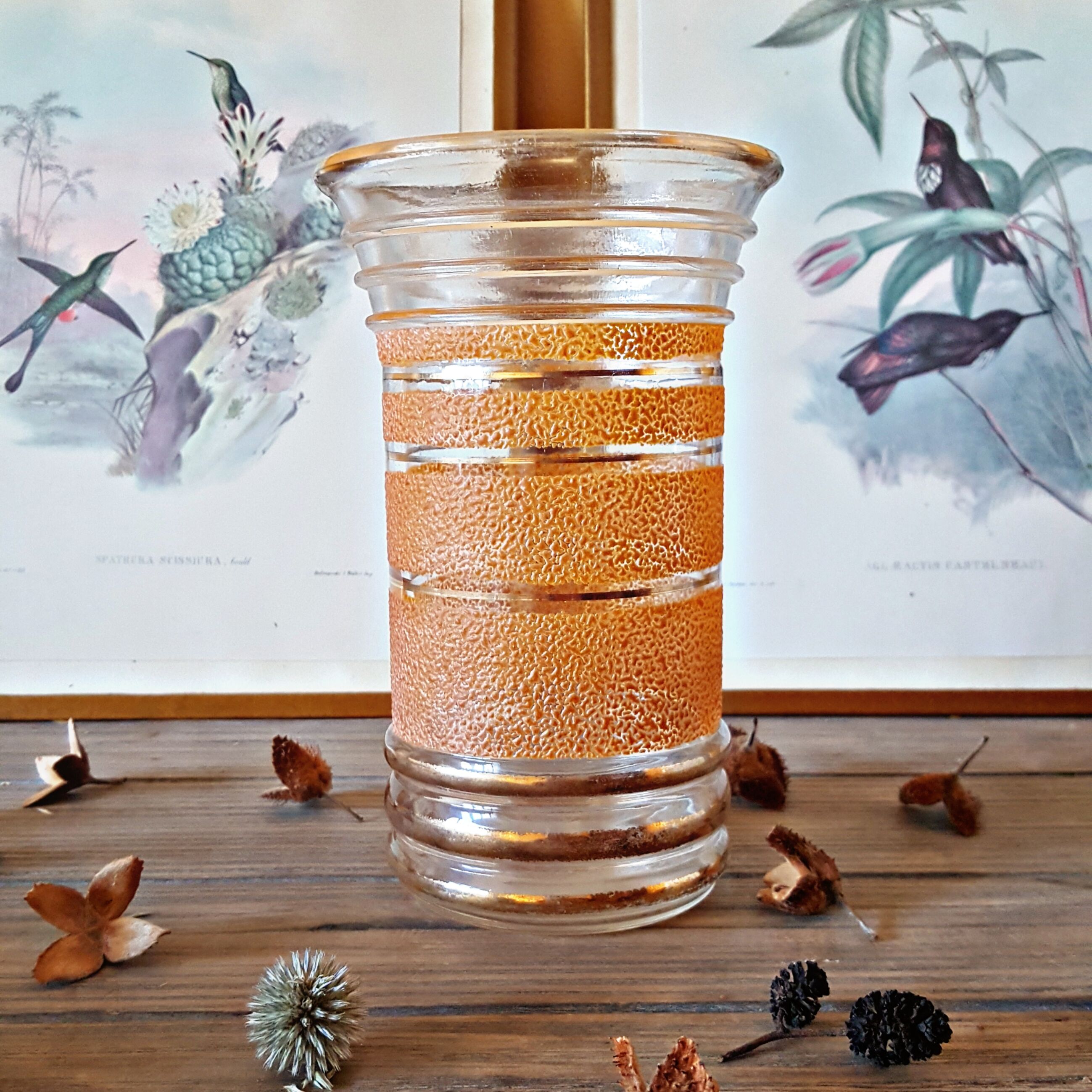 Vintage orange granite vase