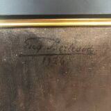 Portraits anciens huile signés et datés Eugène Bertrand  XIXe , XXe