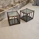 Two rattan and smoked glass tables, 1970