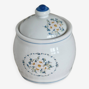 Sucrier vintage en porcelaine motif fleuri