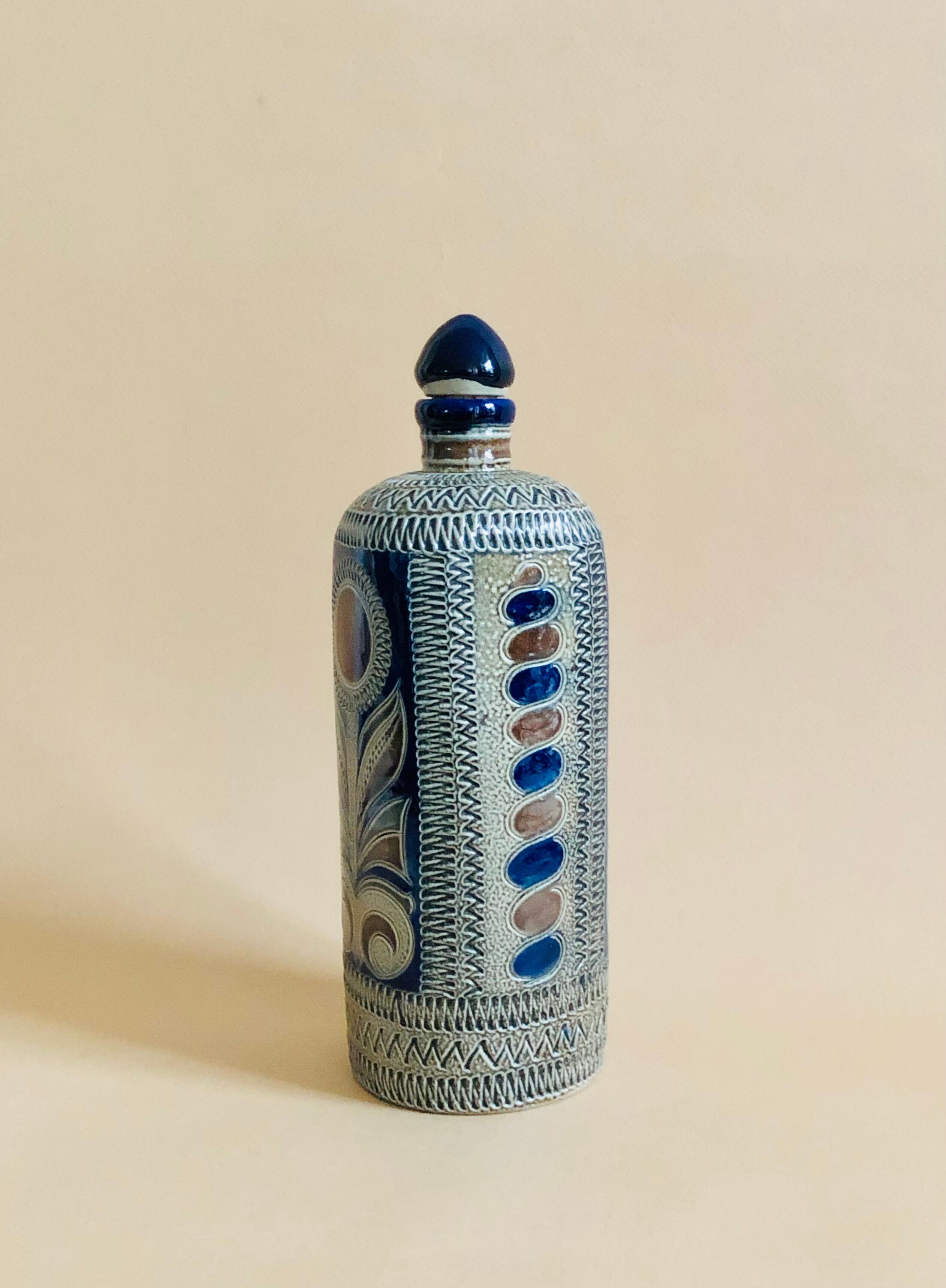 Vintage ceramic soliflore bottle Westerwald, Germany