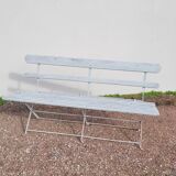 Folding garden bench in iron and old wood - 1950s