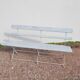 Folding garden bench in iron and old wood - 1950s
