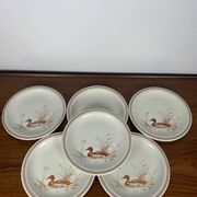 Set of 6 Vintage Churchill England Dessert Plates – Duck Motif