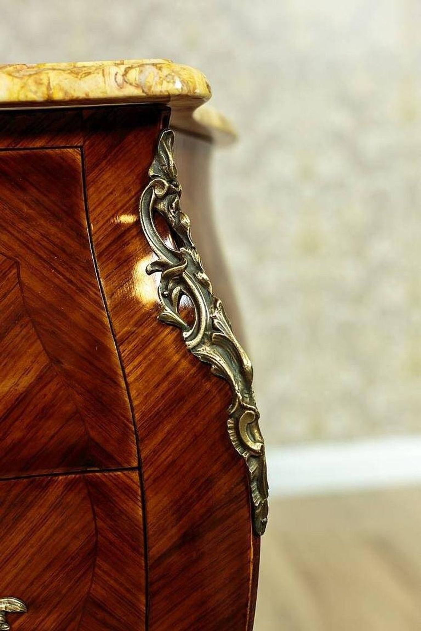 Neo-Rococco Inlaid Dresser Veneered with Mahogany, 1930