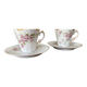 Set of 2 old porcelain cups with their saucer
