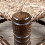 Wood & straw fireplace chair mountain chalet country cottage no dudouyt 60's