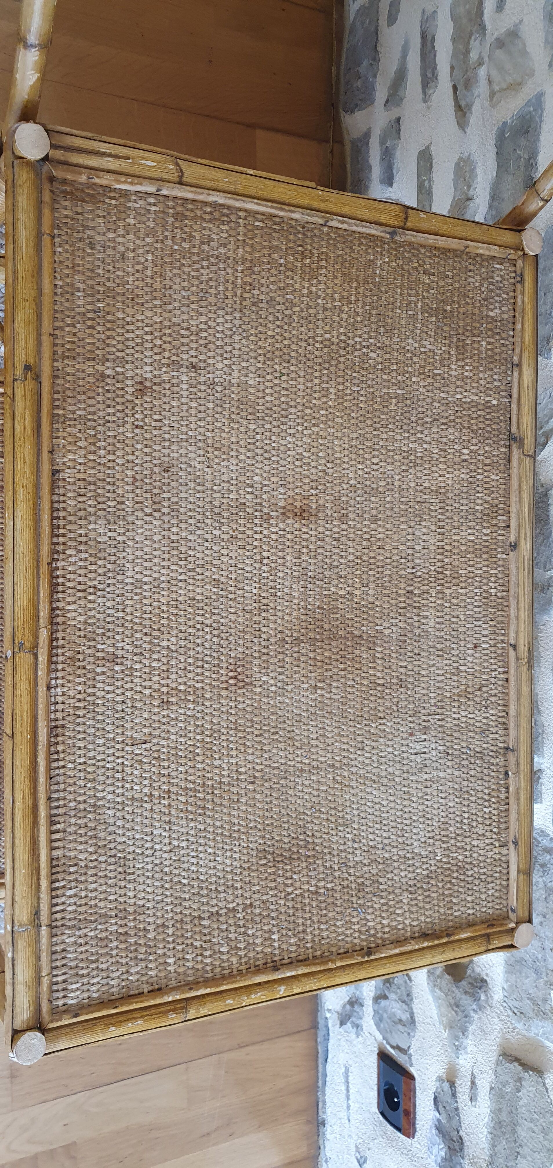Serving table in rattan