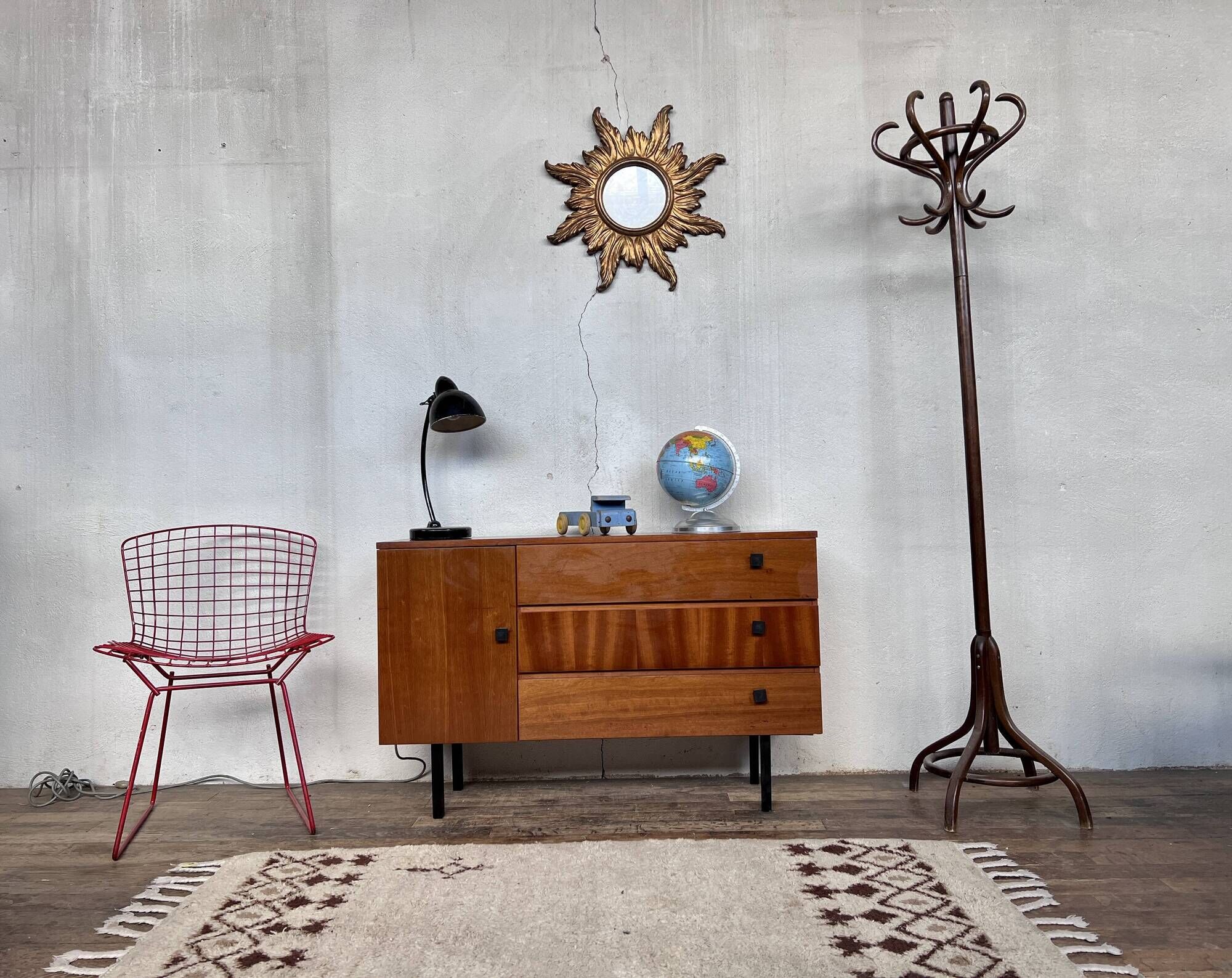 TV/ hifi cabinet in a row vintage modernist French 1960 LEGRAND DESIGN