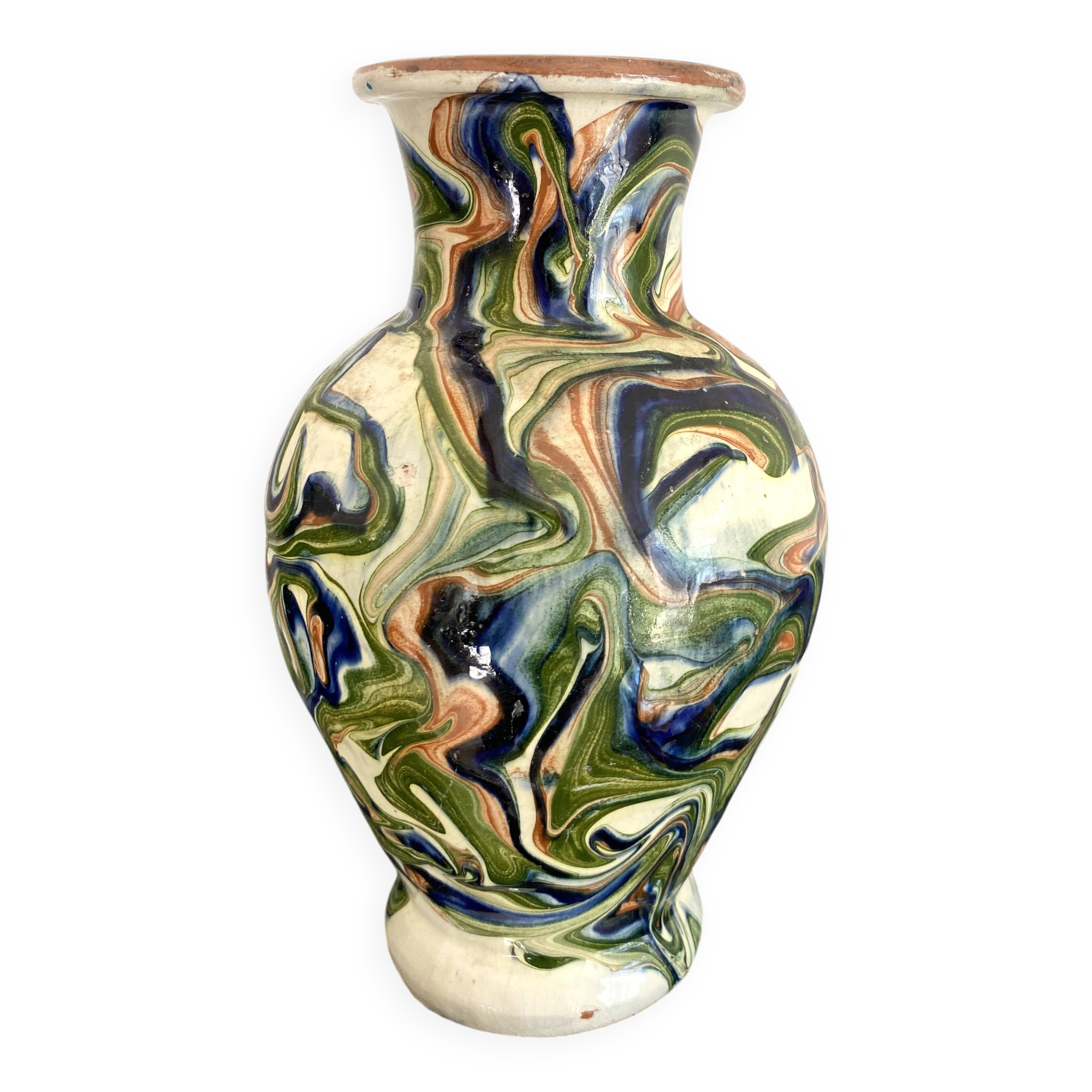 Mixed earth ceramic vase