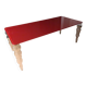 Table post-modern glass Italia POS02 red top