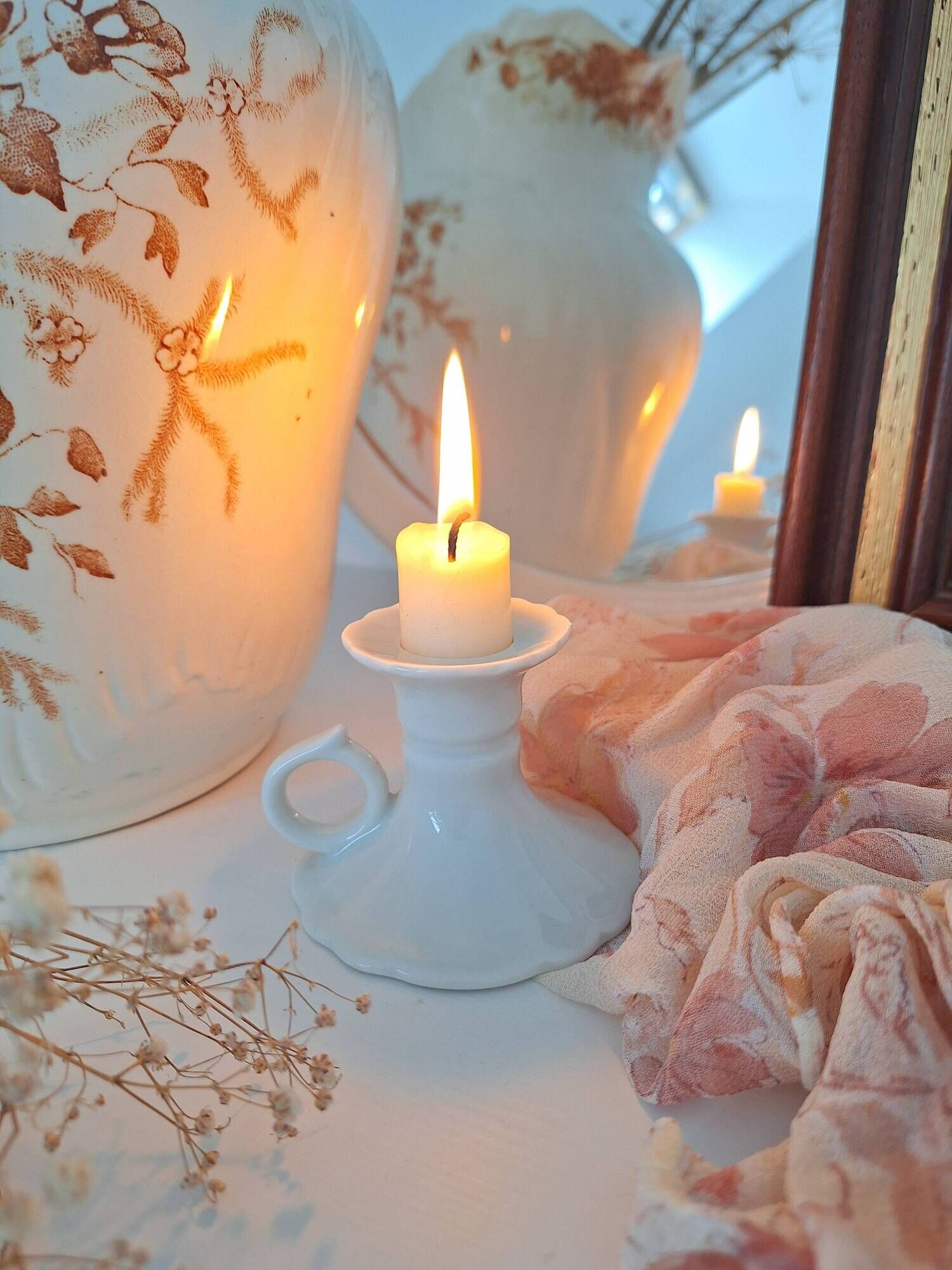 Bedroom candle holder in Tuileries Porcelain