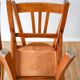 Ensemble de 3 chaises bistrot en bois 1950