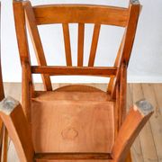 Set of 3 wooden bistro chairs 1950