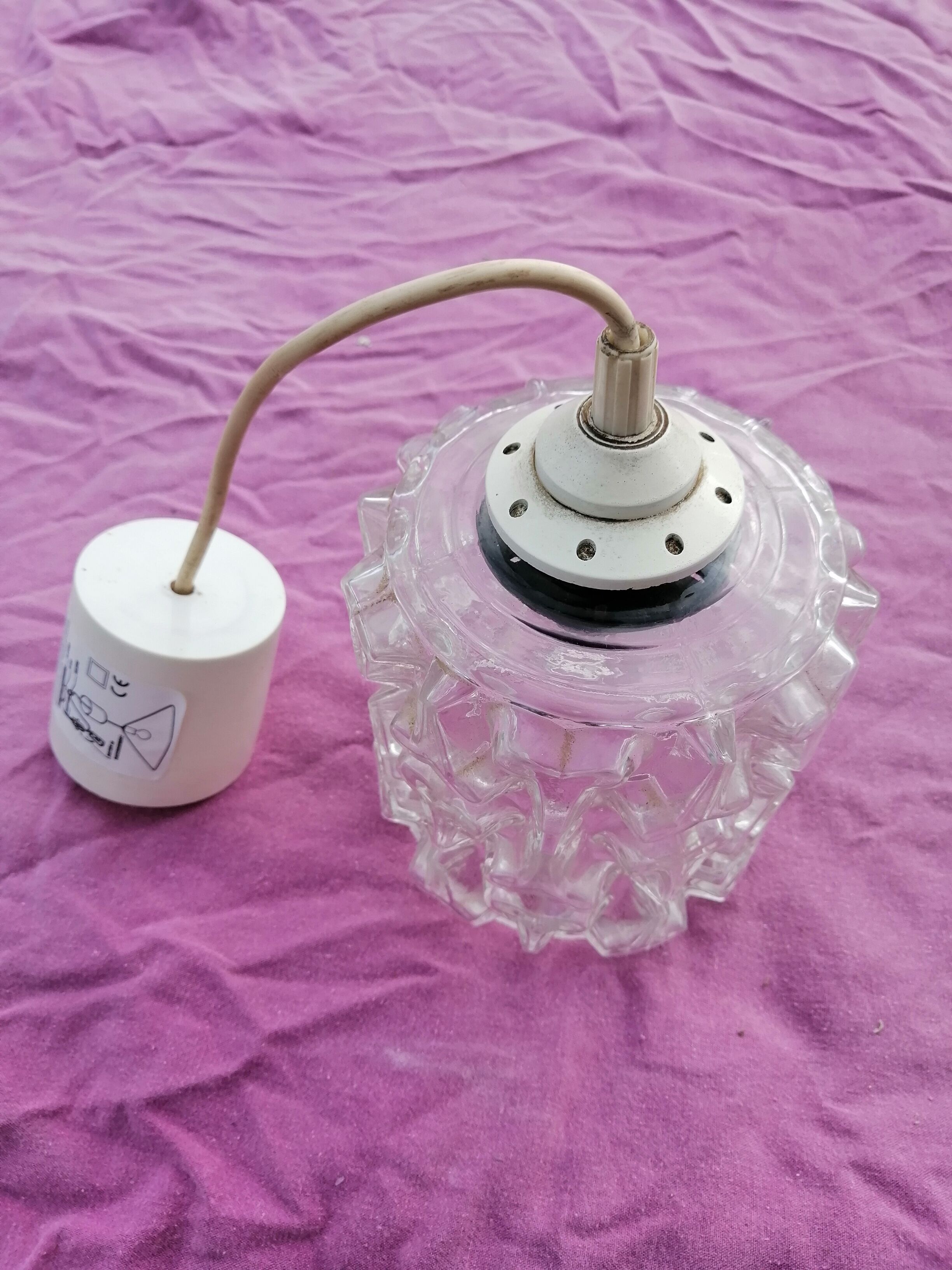 Vintage bubble glass pendant lamp