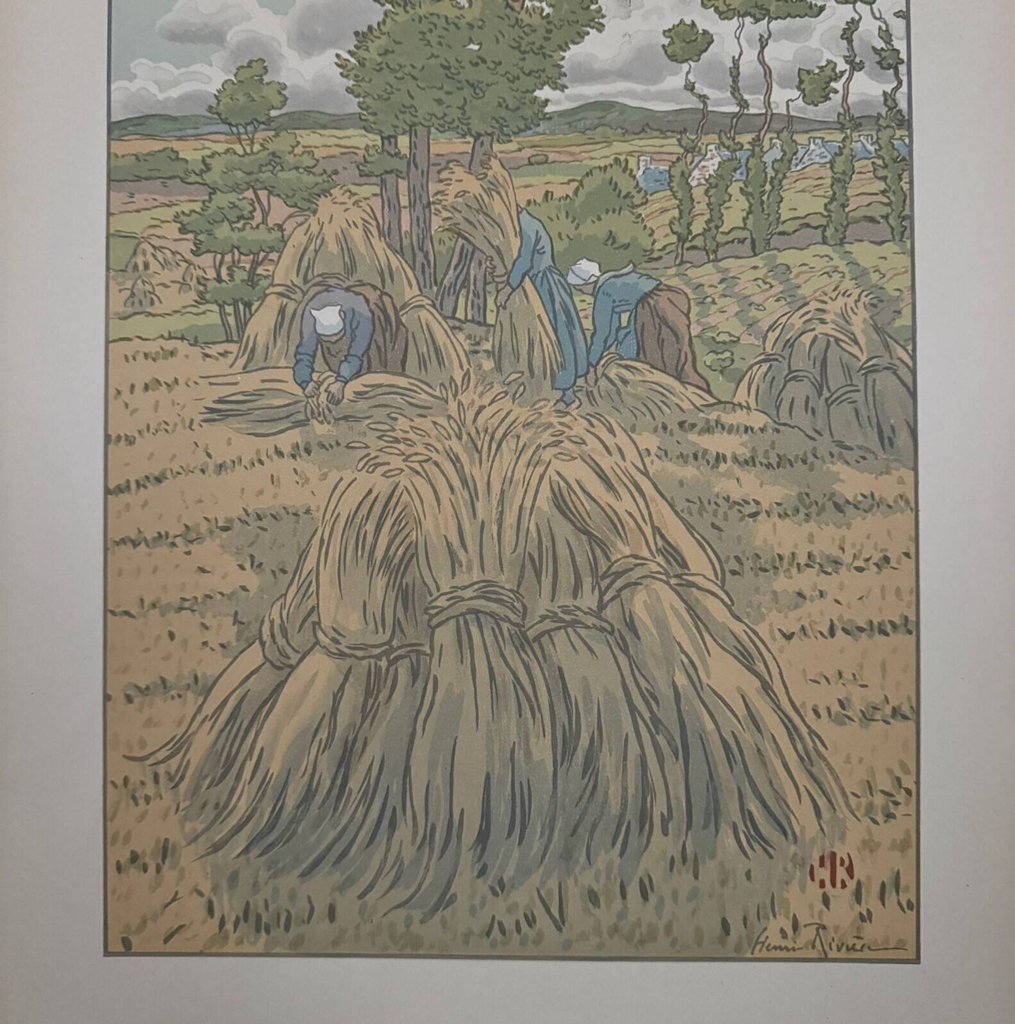 Lithograph by Henri Rivière The Fairy Tale of the Hours - The Rising Storm