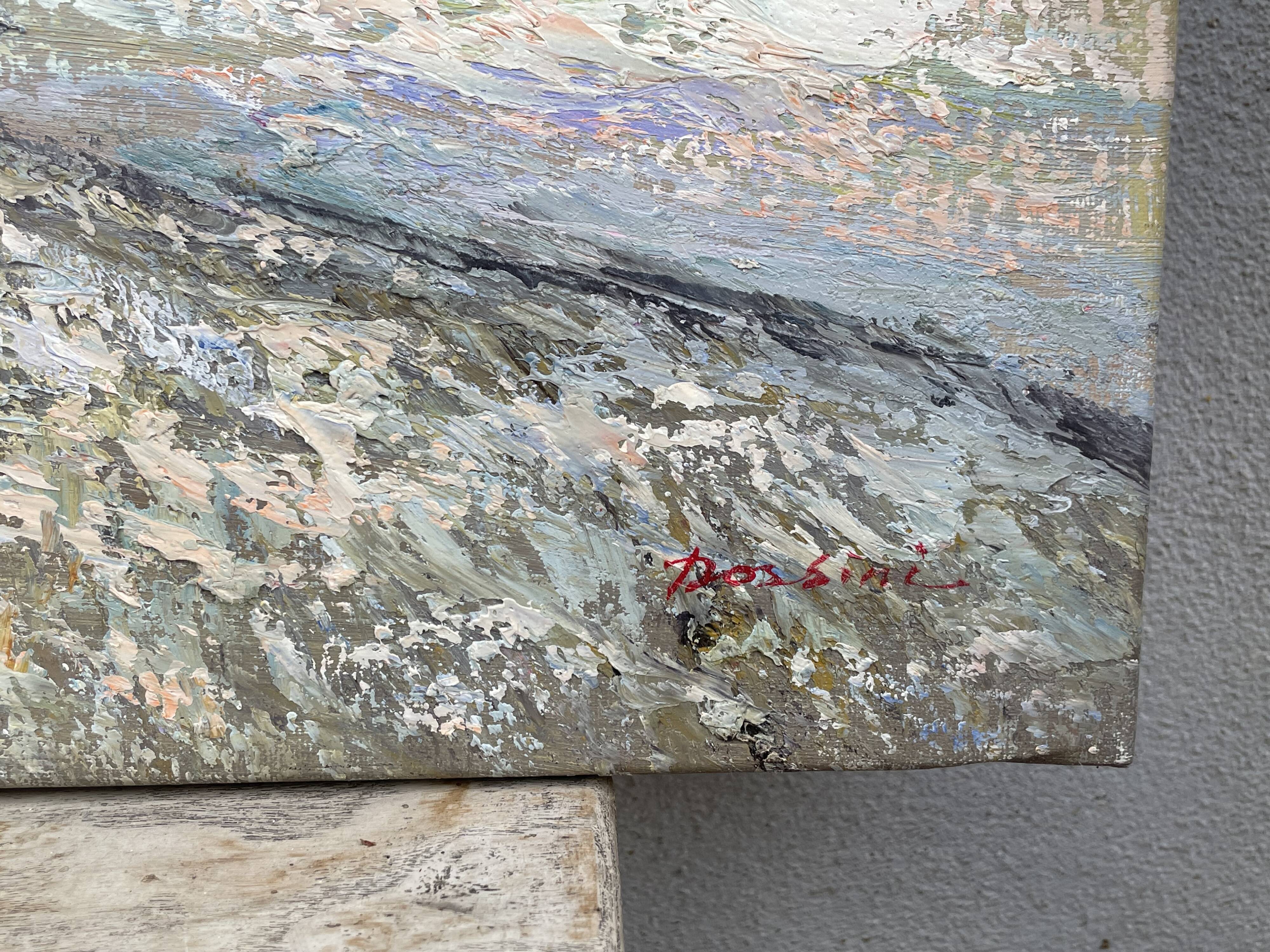 Marine, oil on canvas "les sables d'Olonne" signed Rossini