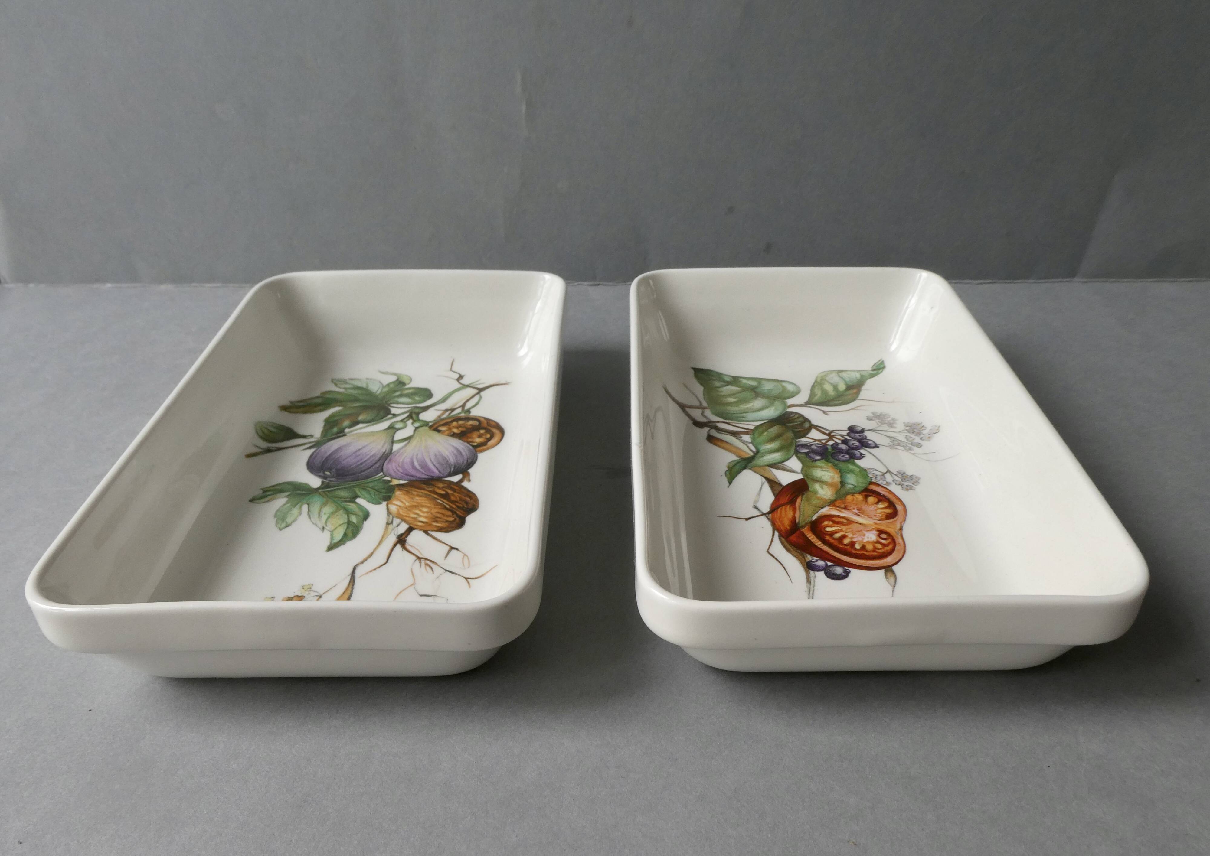2 small Villeroy & Boch dishes, naturalist decor