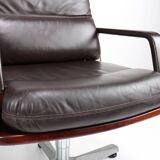 Pair of leather visitor armchairs by Eugen Schmidt