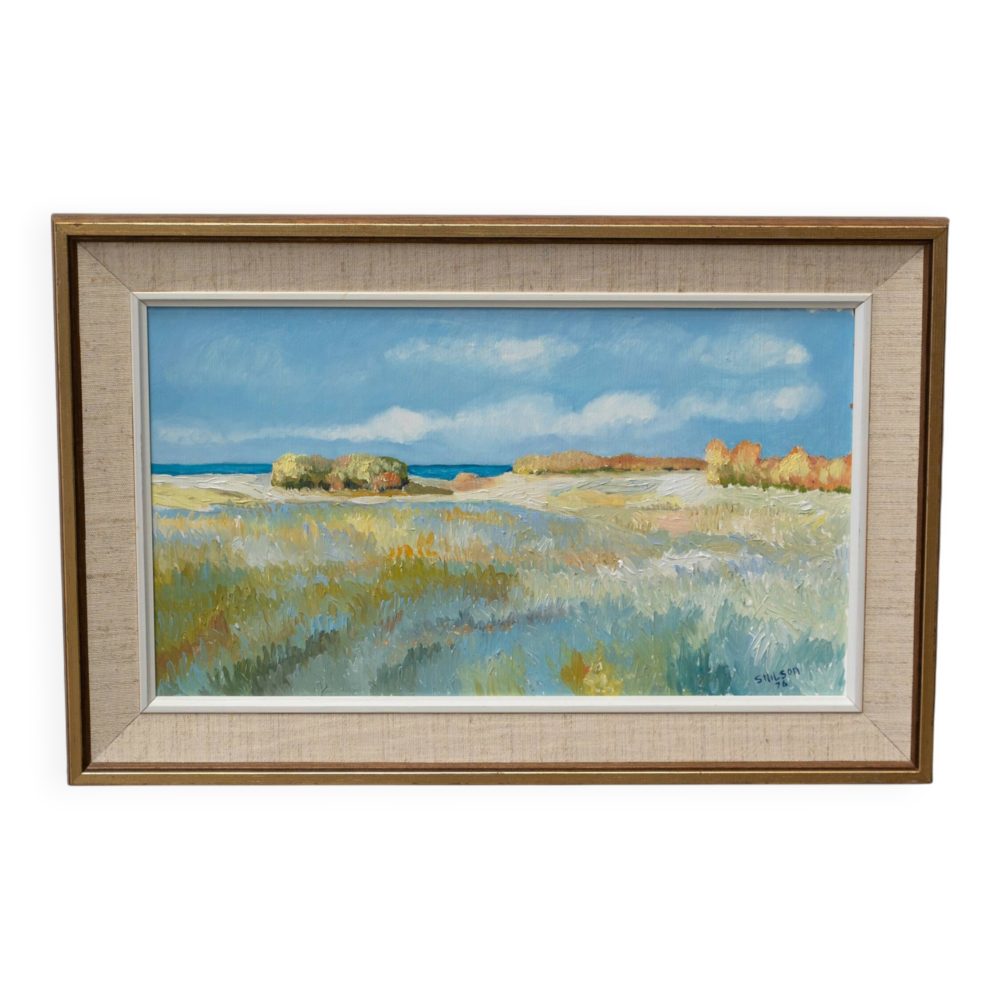 Peinture de paysage scandinave par S Nilson 1976