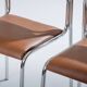 Tubular steel and cognac leatherette chair, 1980s