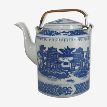 Chinese teapot blue white china 20th century