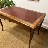Louis XV style marquetry desk – antique leather top