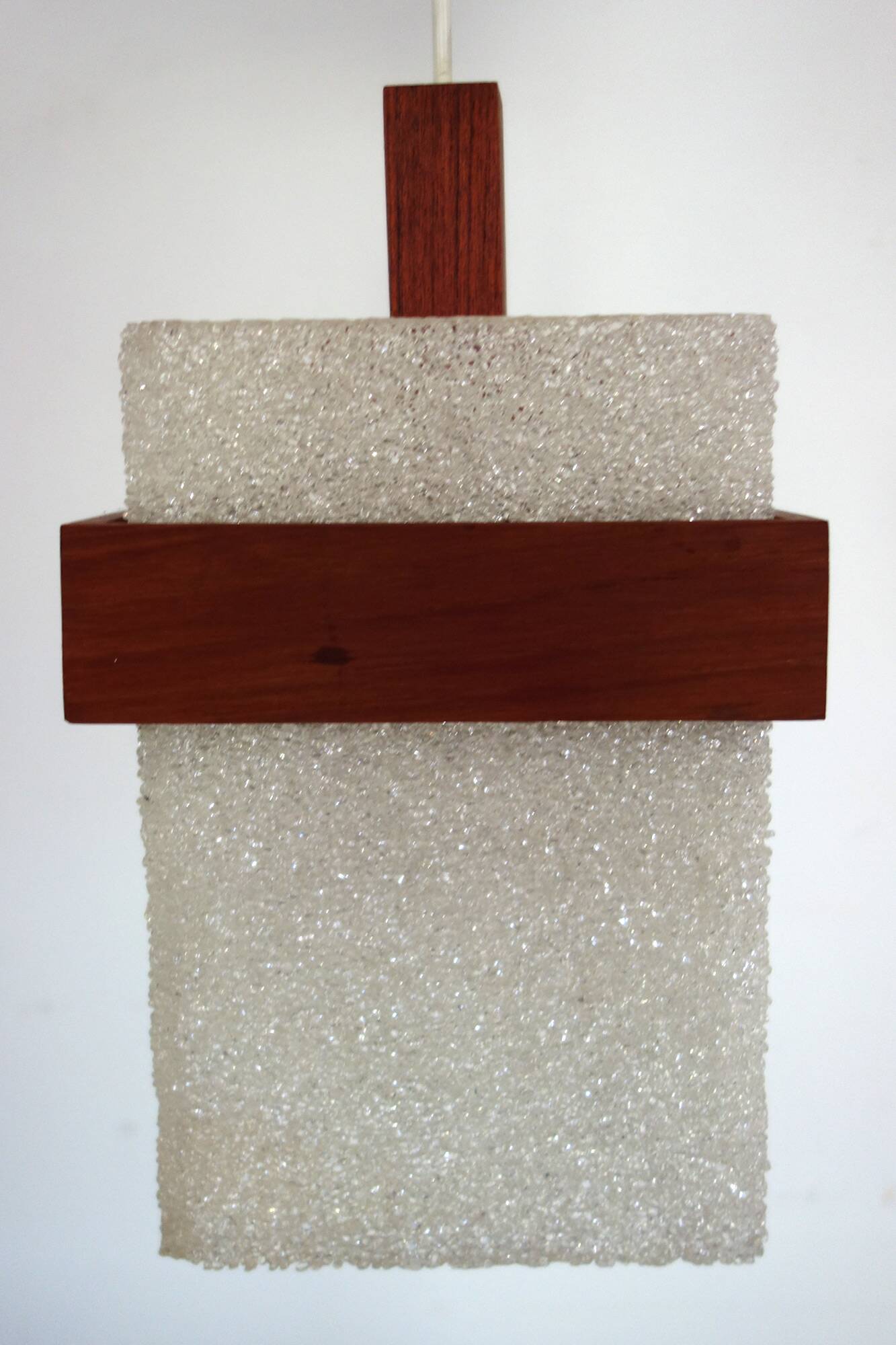 Scandinavian suspension in perspex and teak from the 60s/70s.