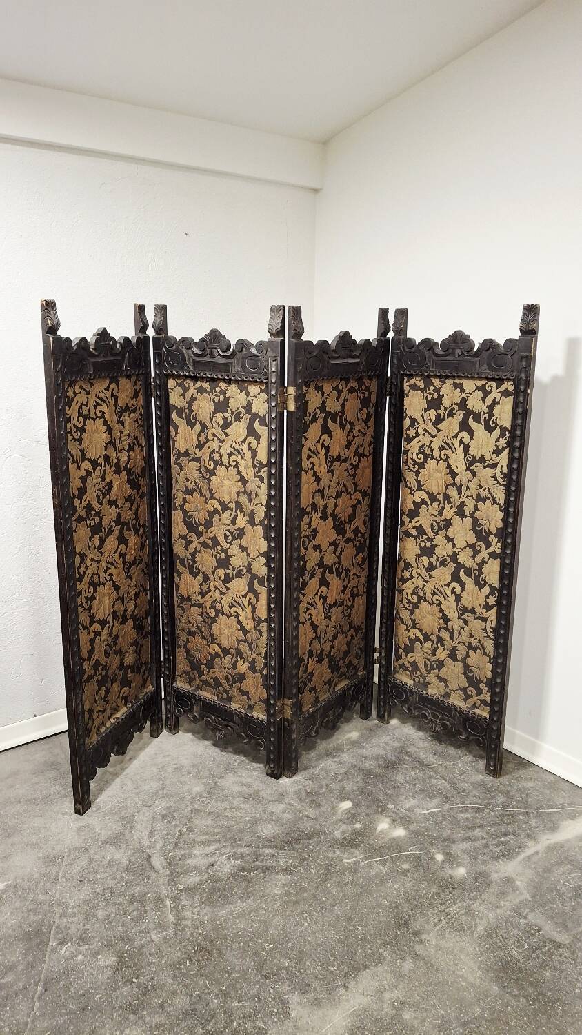 Antique Hand-Carved Wooden Room Divider