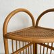 Vintage bamboo and rattan corner shelf