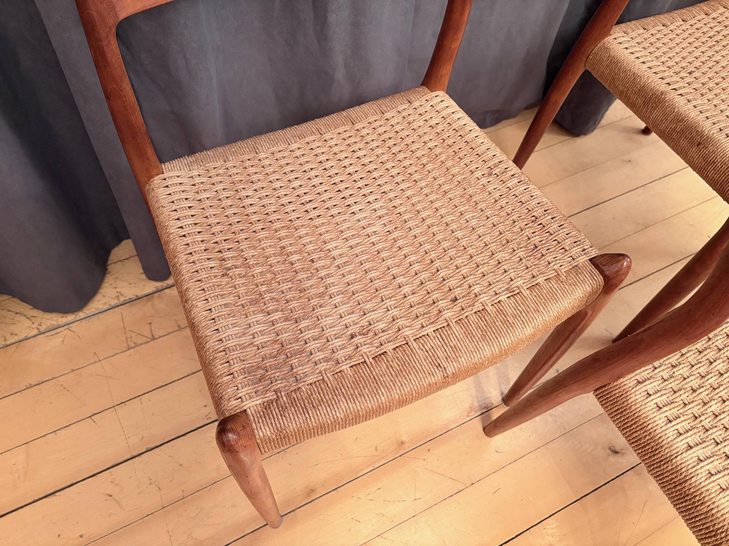 Set of three chairs, model 78, designed by Neils O. Möller, JL Møllers Møbe.