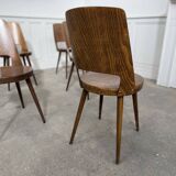 Set of 6 light brown Baumann chairs