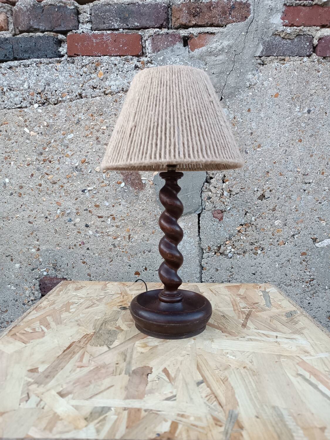 Turned wooden lamp 1950