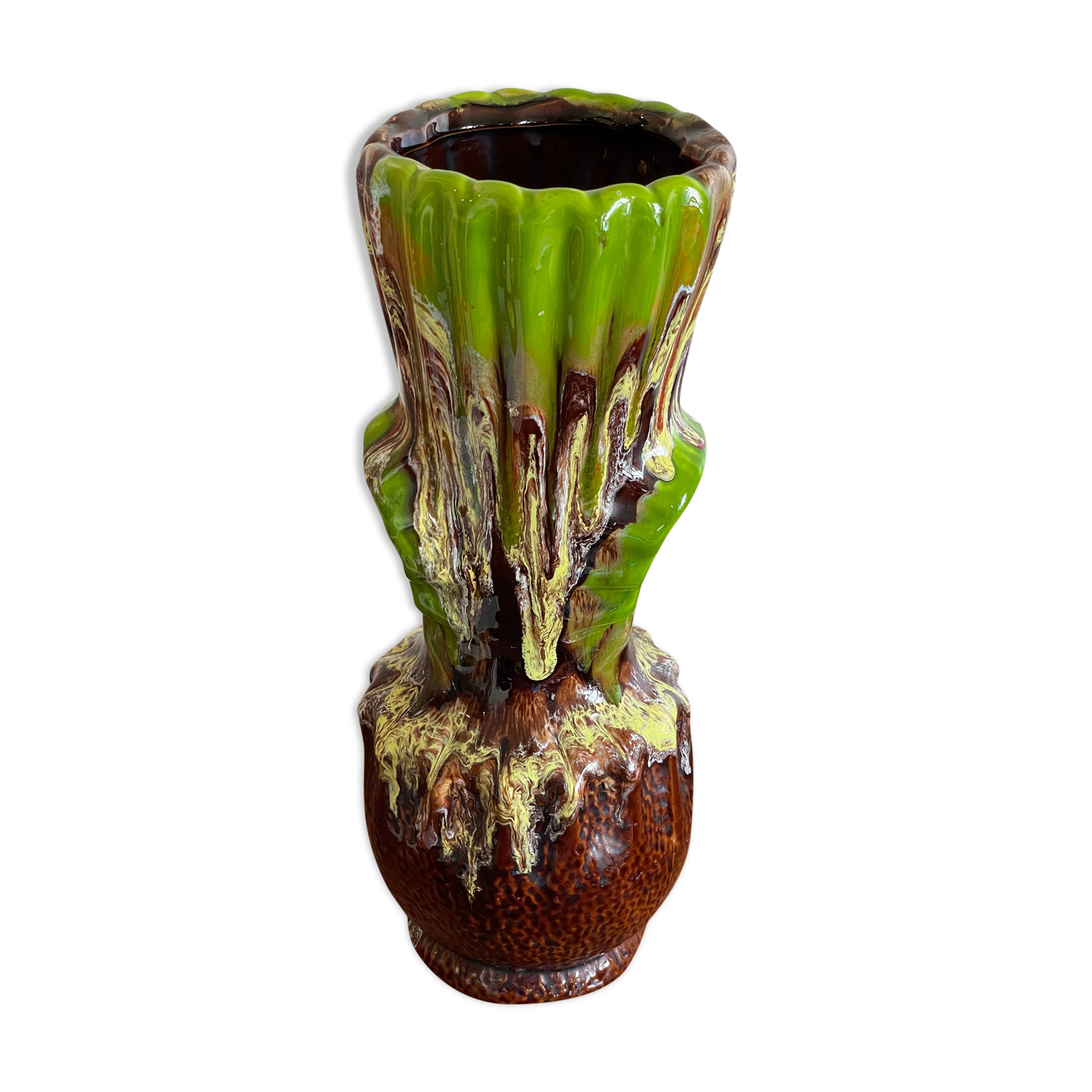 Large vase style Vallauris pistachio