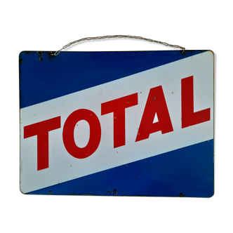 Former double-sided enamel plate "Total" 66x88cm 1964