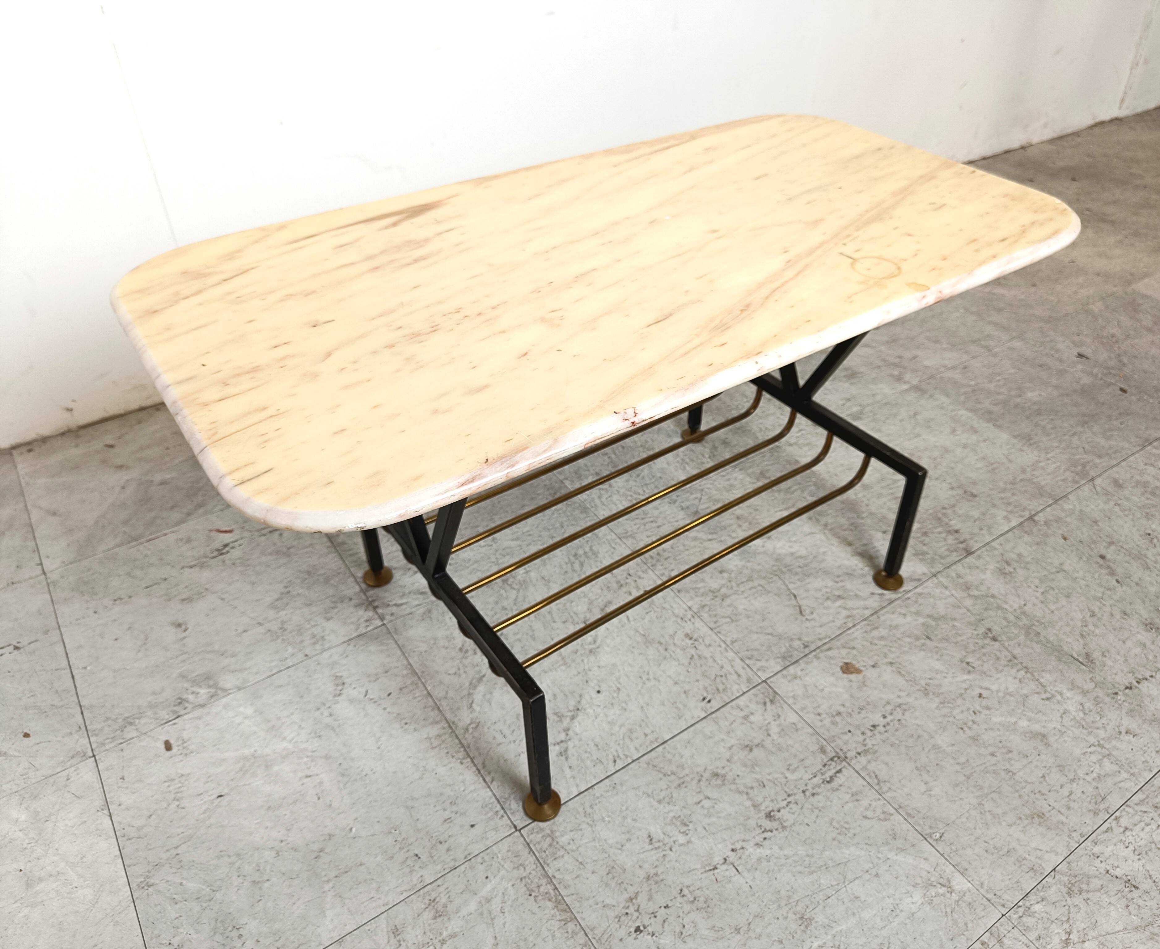 Vintage italian marble coffee table, 1950s