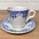 Set of 3 tea cups and their earthenware cups
