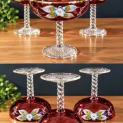 3 Bohemian crystal champagne coupes from the 1960s.