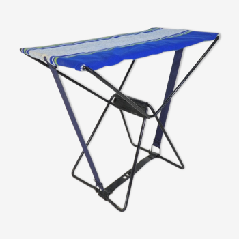 Tabouret de camping pliant en toile des annees 50 vintage avec pochette