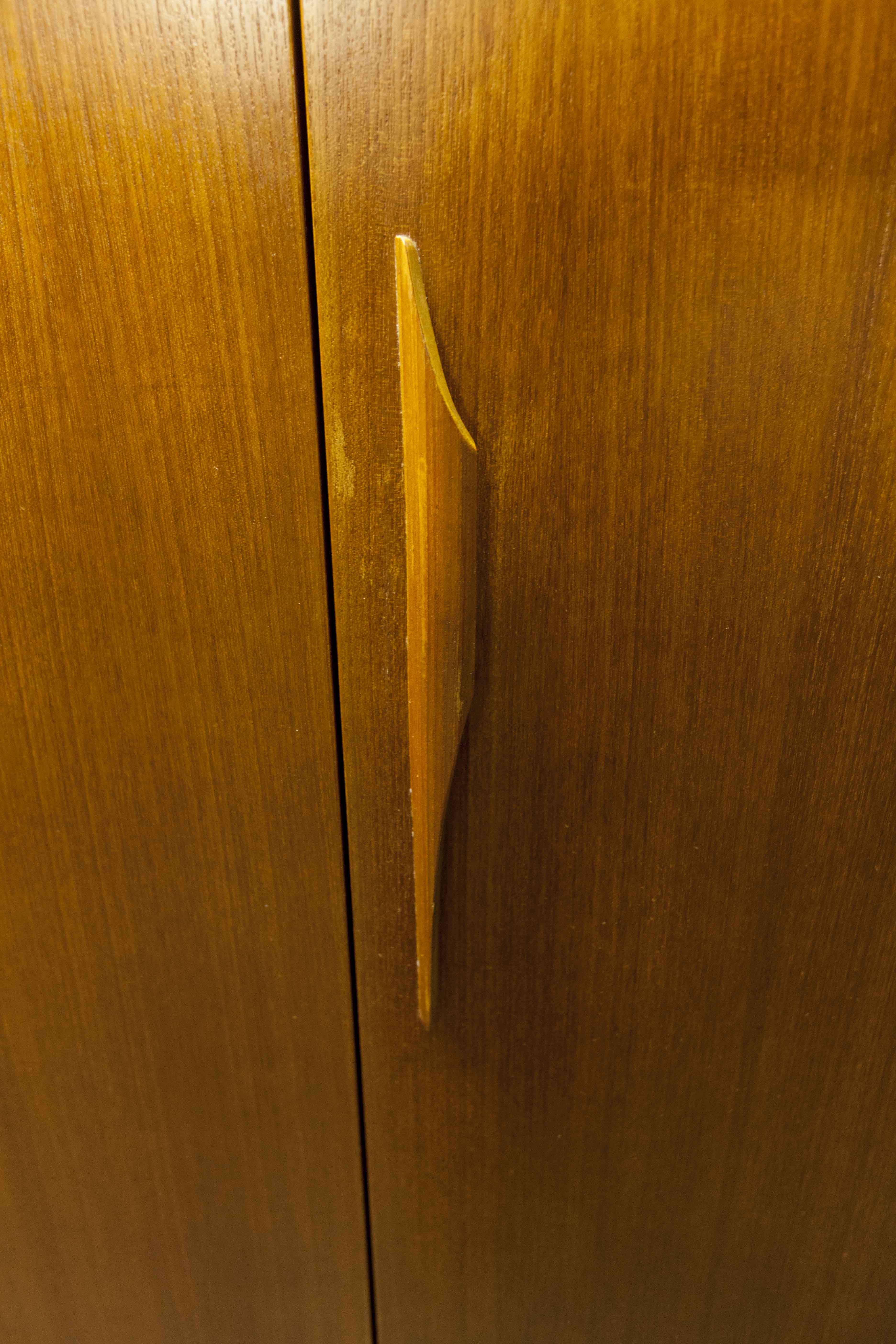 Scandinavian teak cabinet 1960 with mounting plan