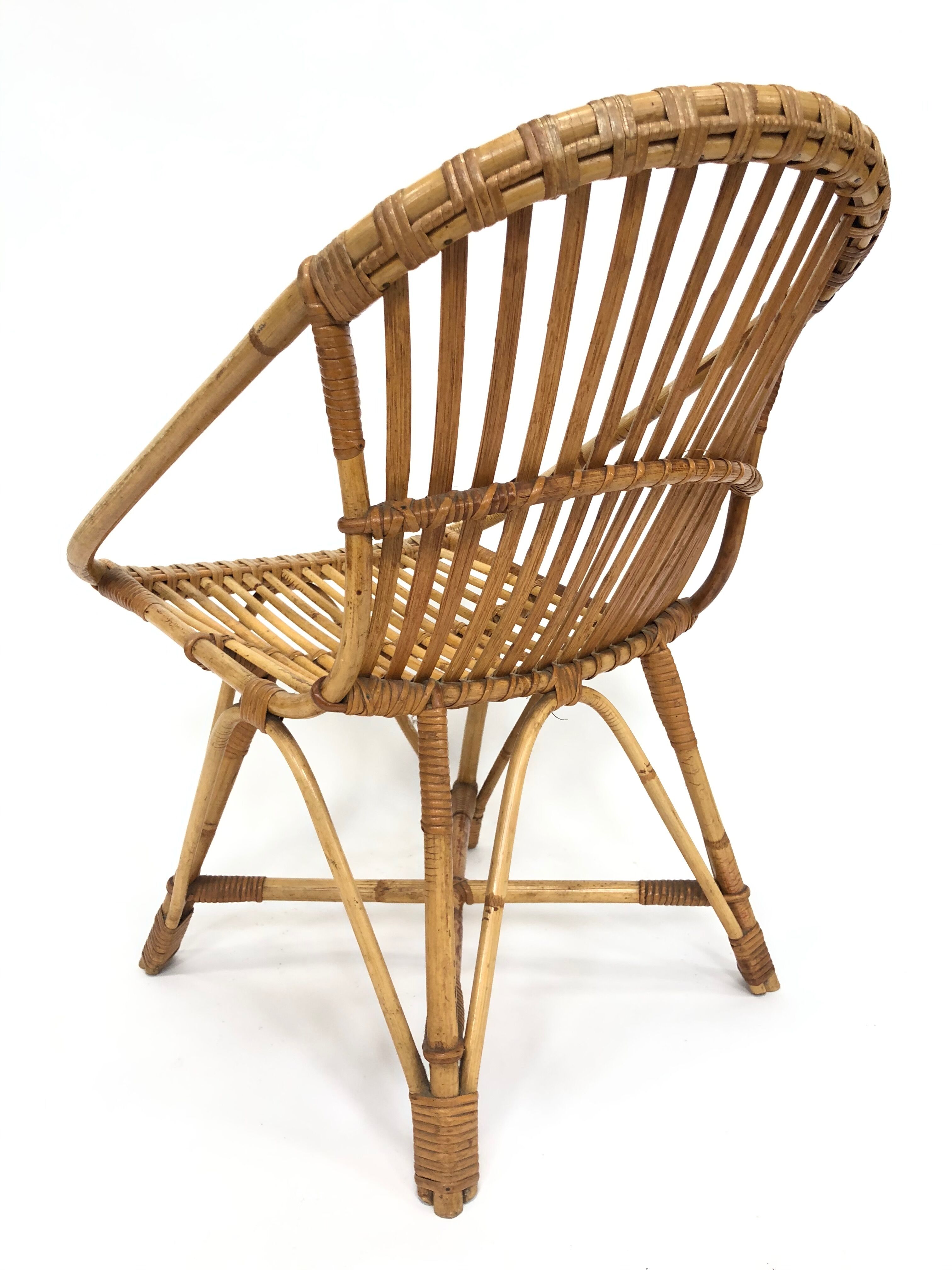 Rohe Noordwolde rattan chair, 1960, Netherlands