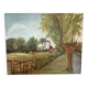 Landscape painting of a countryside windmill oil on canvas