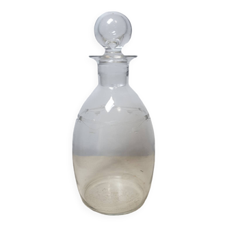 Etched glass carafe