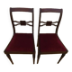 2 stylish solid wood chairs with red velvet fabric seats