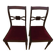 2 stylish solid wood chairs with red velvet fabric seats