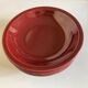 Set de 5 assiettes calotte mid century faience de Longchamp 1970