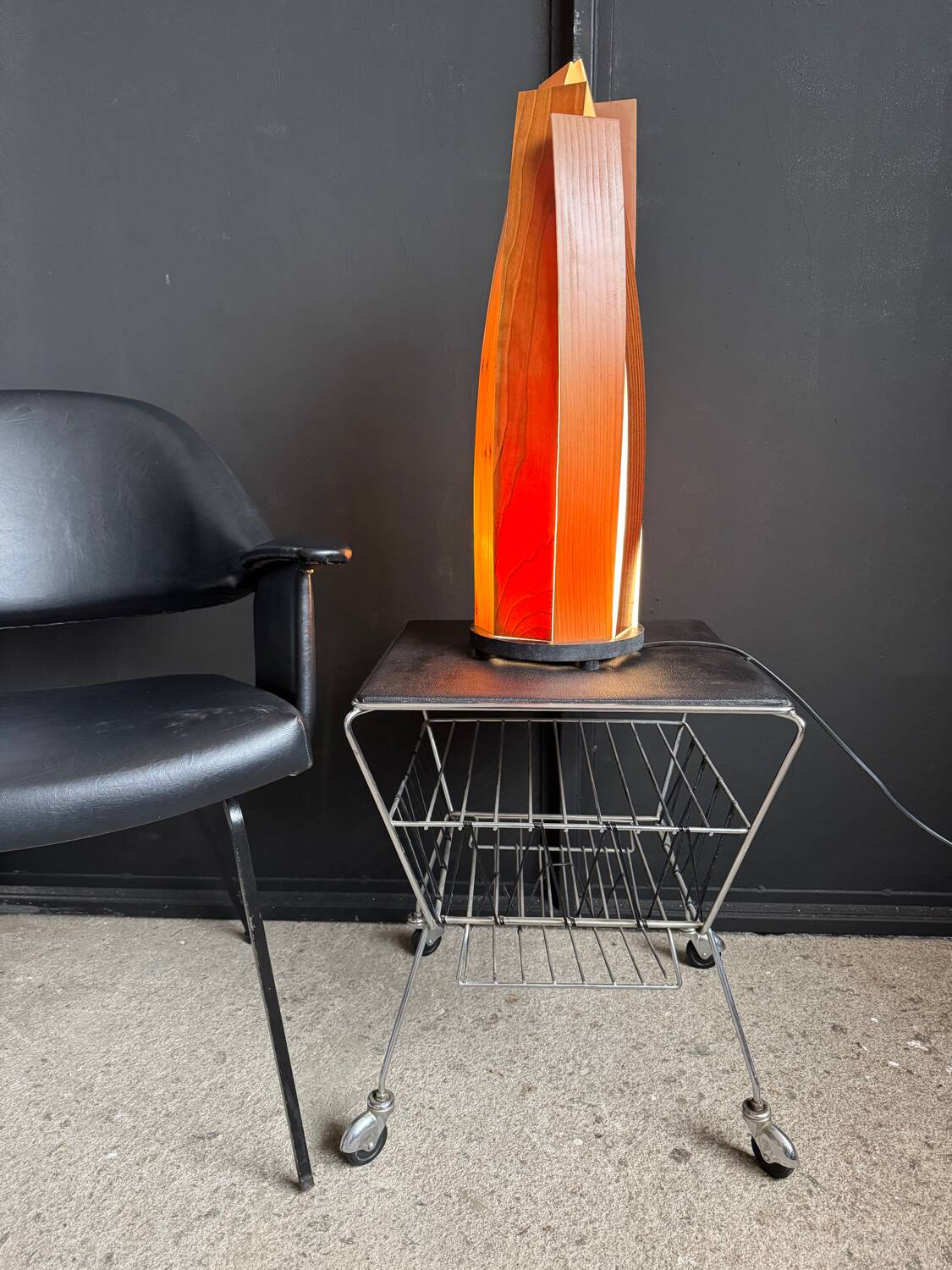 1950s rolling magazine rack