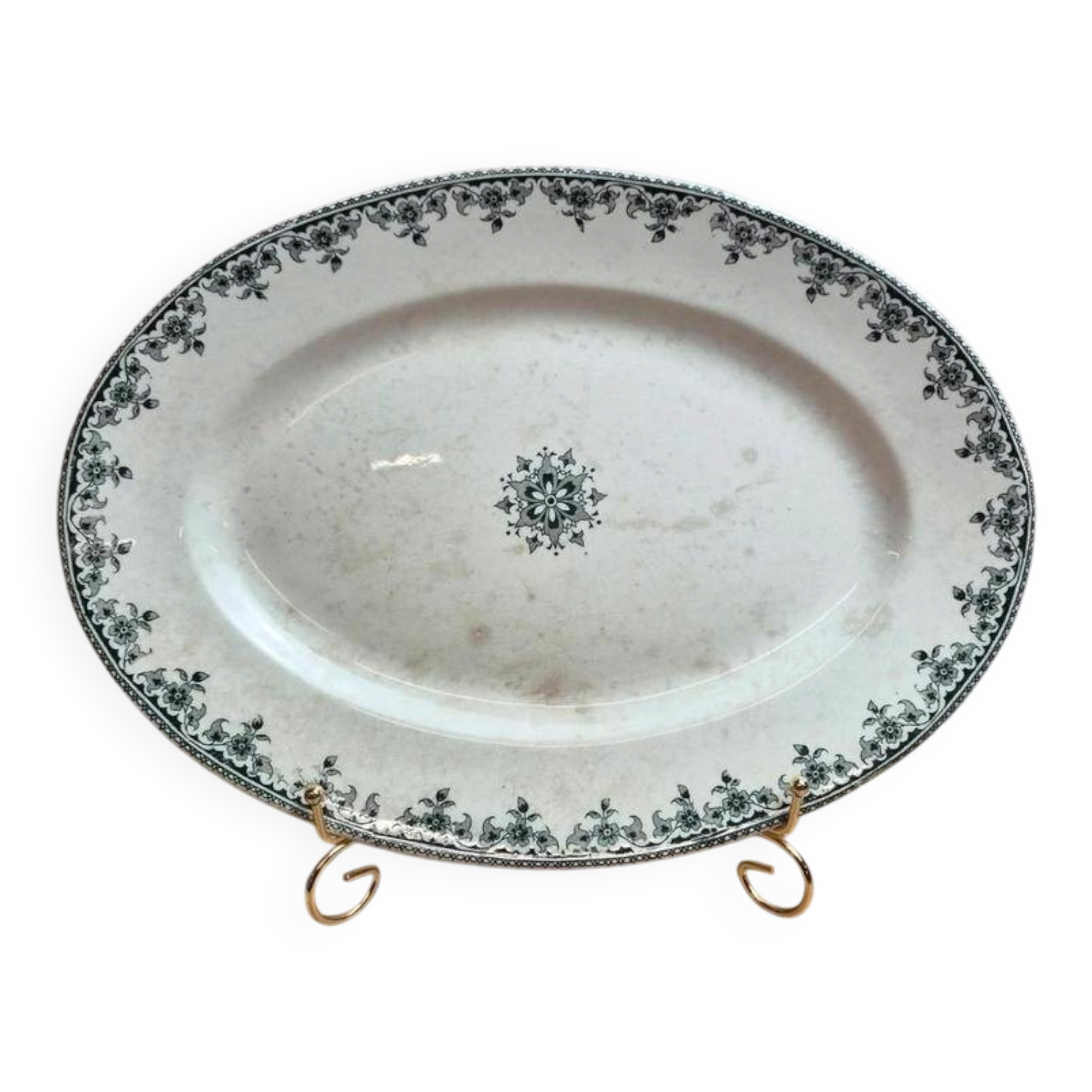 Large oval dish Terre de fer Hippolyte Boulenger H.b & Cie Gagny