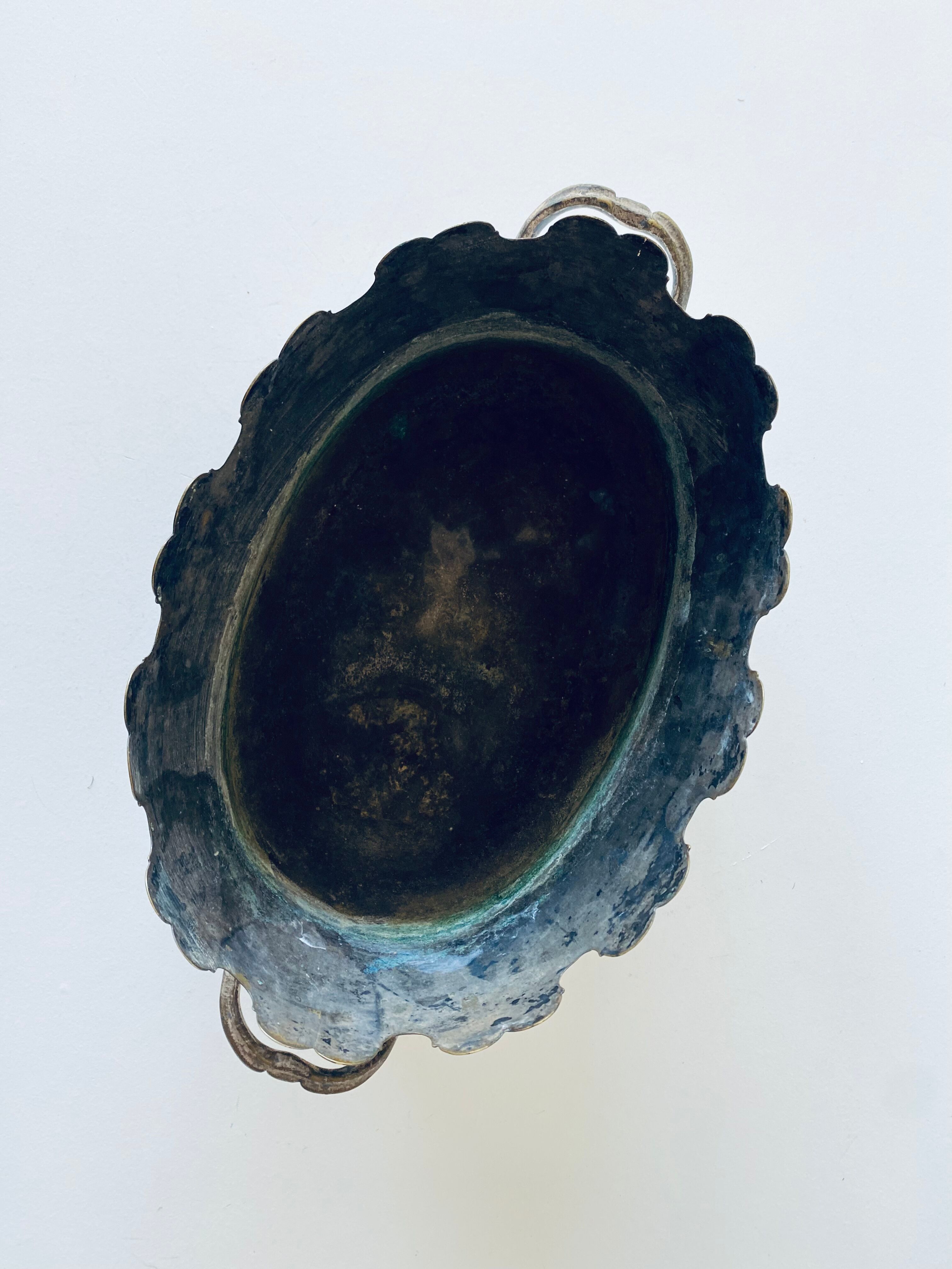 Silver metal flower pot or cover